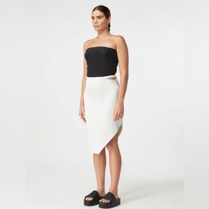 Gauge81 Asymmetrical Midi Skirt Pearl White Size EU 40